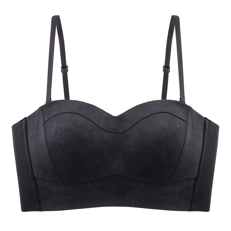 Thin Strap Bra for Women, Small Chest Push-Up, Enhancing, Side Breast Collection, Anti-Sagging, Wireless, Seamless, Tube Top Style Bra