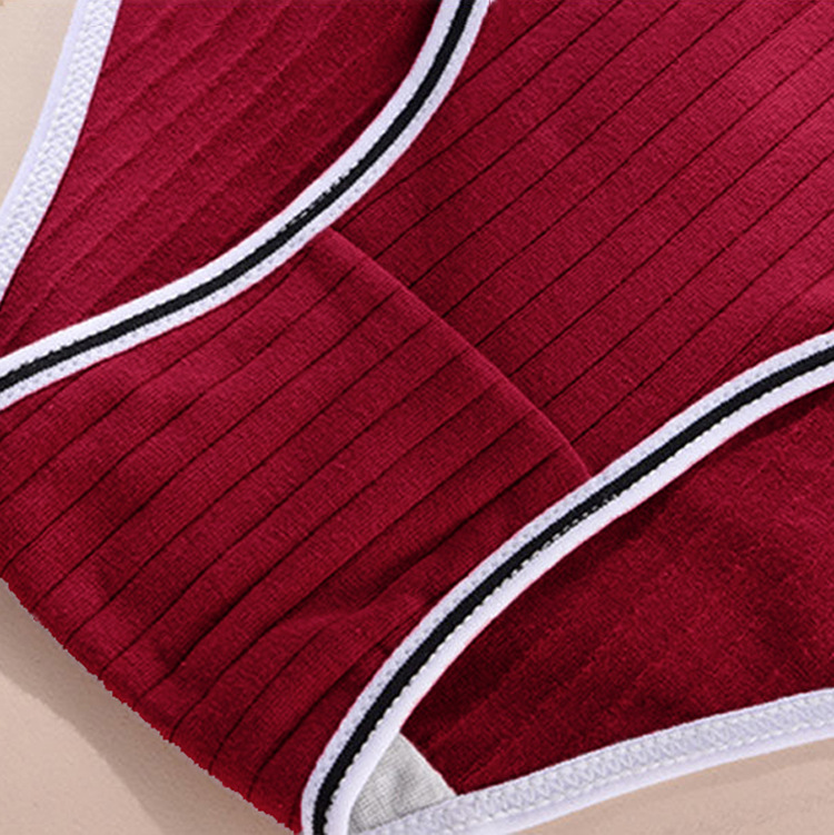 New Women's Pure Cotton Underwear Soft Comfortable Large Size Mid-Low Waist Sports Fitness Triangle Panties-SLIQIA