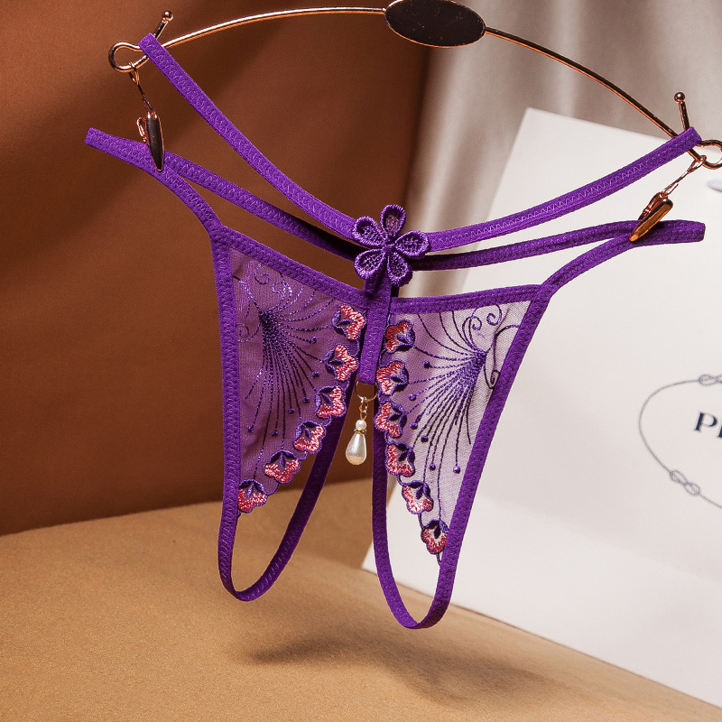 Sexy Lingerie Hollow Out Open Crotch Panties Fun No-Remove T-Pants Accessories Hot Bed Passion Products Set-SLIQIA