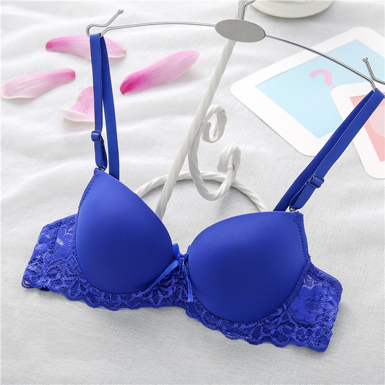 Glossy Lace Bra Japanese Style Girl Underwear Thin AB Cup Small Chest Push Up Sexy Women's Bra Summer-SLIQIA