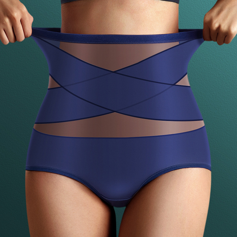 Hot-Selling Shaping Pants Cross Ice Silk High-Waist Tummy Control Underwear for Women Thin Hip-Lifting Breathable-SLIQIA