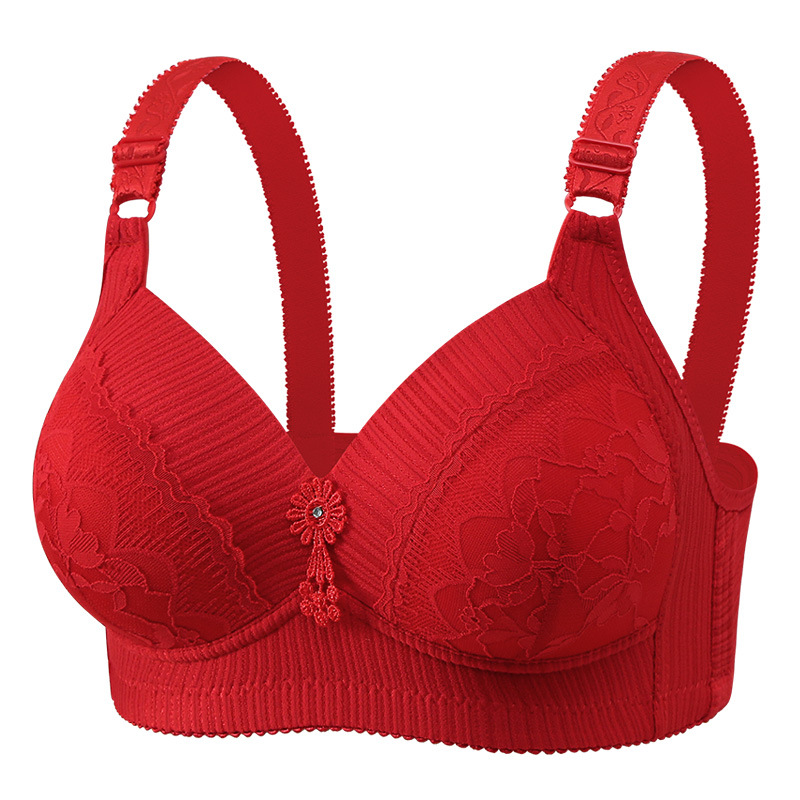 Underwear Wireless Push-Up Comfortable Elderly Style Mom Underwear Side Breast Collection Anti-Sagging Bra-SLIQIA