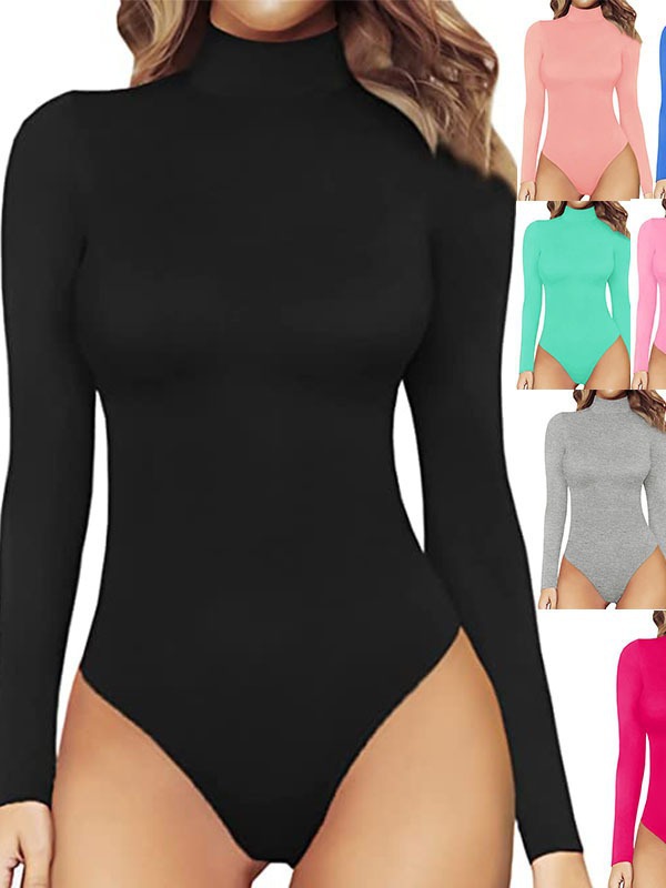 New Hot-Selling Women's Sexy Thong Bodysuit Slim Fit Round Neck Jumpsuit-SLIQIA