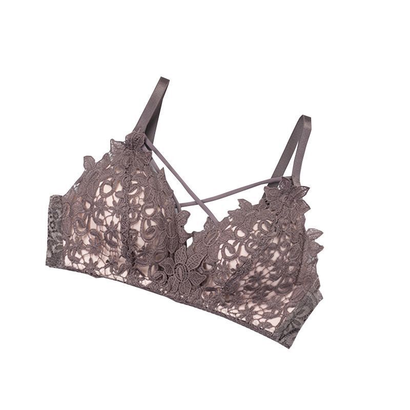 Factory Direct Sale Secret Love Wireless Bra Small Chest Embroidery Push-Up Sexy Thin Triangle Cup Women's Bra Set