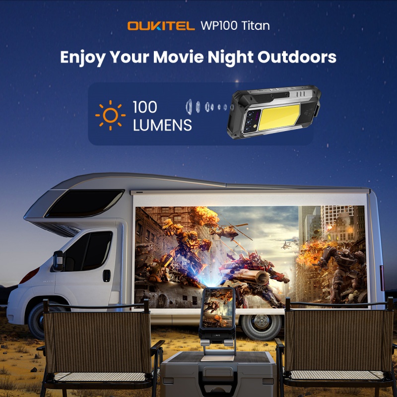 Oukitel WP100 Titan: a rugged phone with a 33,000 mAh battery and a projector