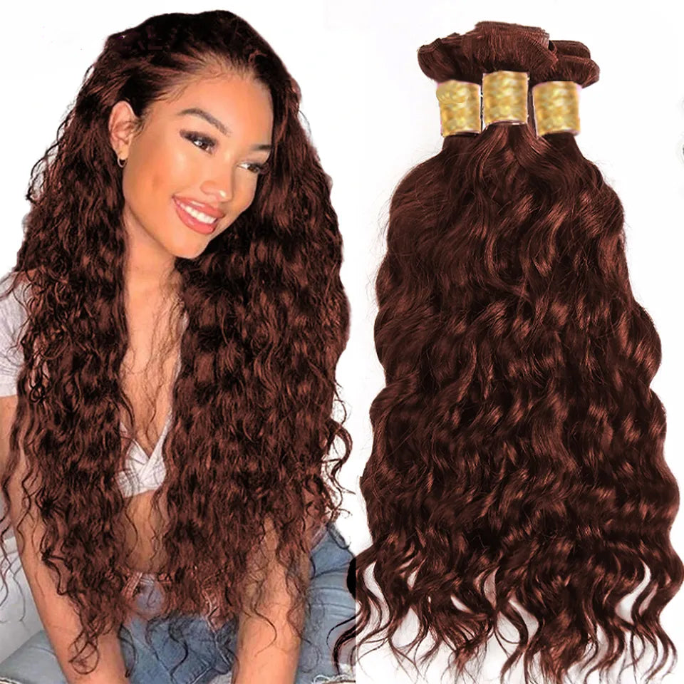 #33 water Wave 3 Bundles Human Hair
