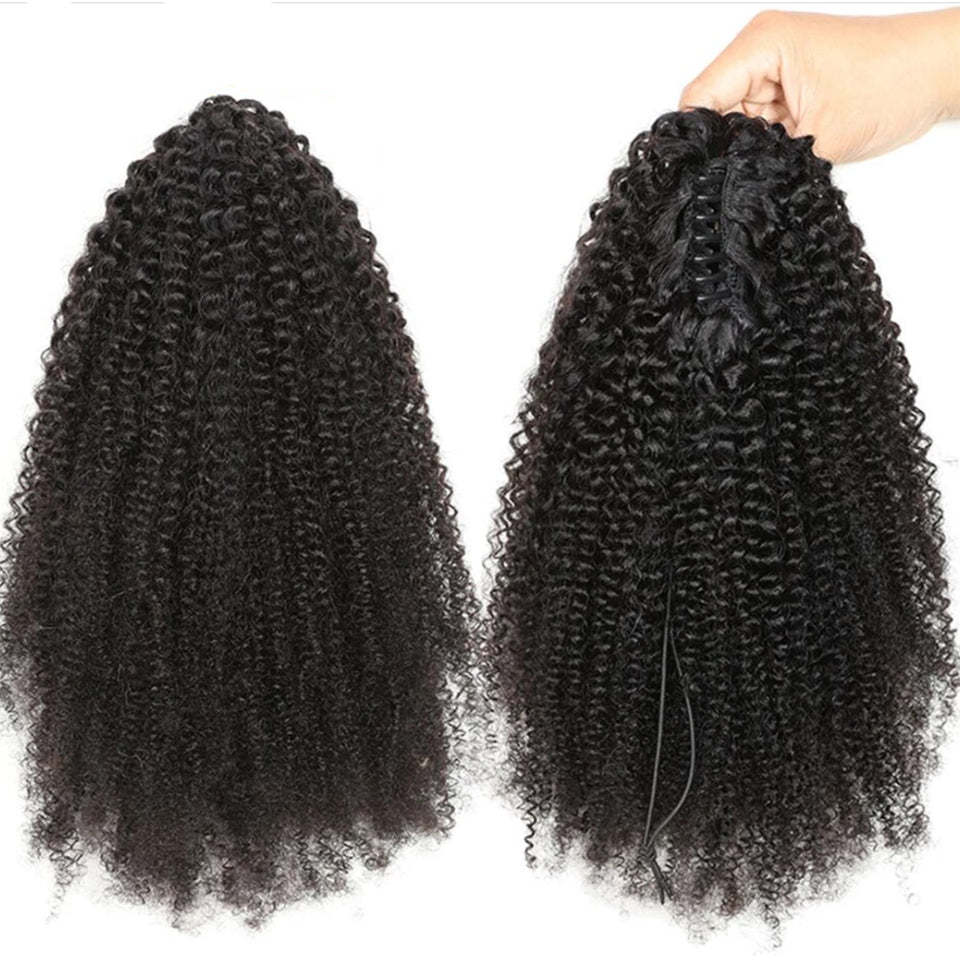 Afro Curly Claw Ponytail Human Hair 100% Hair Extensions 8-22 Inches