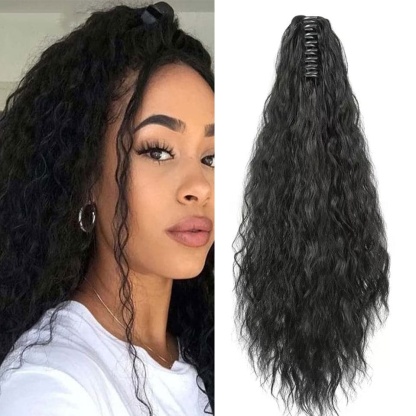 Water Wave Claw On Ponytails Human Hair Extension