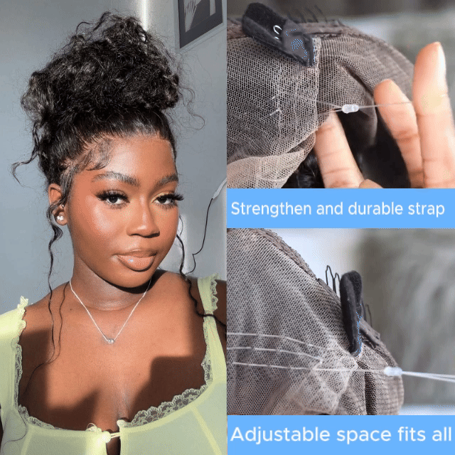 Invisible Strap 360 Lace Bleached Knot Pre-Cut Lace Water Wave Wig