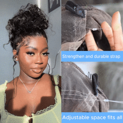 Invisible Strap 360 Lace Bleached Knot Pre-Cut Lace Water Wave Wig