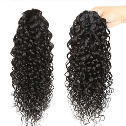 Kinky Curly Claw Ponytail Human Hair Extensions For Women