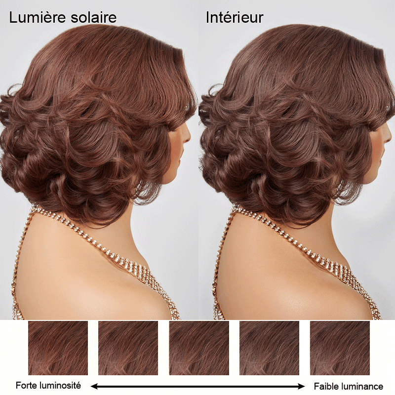 13x4 Glueless Wear Go Layer Chocolate Brown Color Bob Wig Glueless Wavy