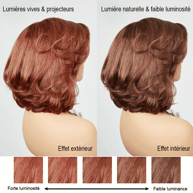 Couche C Partie Glueless 7x4 Brun Caramel Blond Mixte/Naturel Bob Perruque Sans Colle