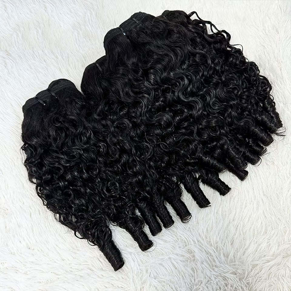  Natural Black Burmese Curly 3 Bundles with 4x4 Lace Closure Burmese Human Hair Extension