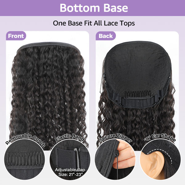 OQ Hair Straight Wavy Curly Bottom Base For Block Wig