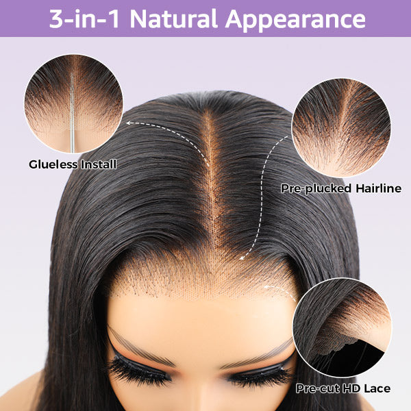  Wear Go Bob Wig 100% Glueless Pre-cut 7x5 HD Lace Wigs Preplucked With Natural Hairline Human Hair Wigs