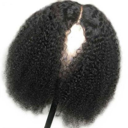 Afro Curly 4x4 Lace Closure Wigs Preplucked Human Hair Skin Melt Lace Wigs for Women