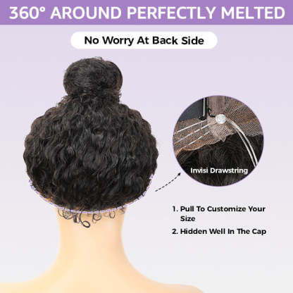 Wigari Afro Curly Hair Invisi-Drawstring 360 Lace Glueless Wig Beginner Friendly