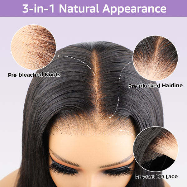  Wear Go Wigs Water Wave Bob Wig 10-16 inches Pre Cut 7x5 HD Lace Closure Short Glueless Wig With Elastic Drawstring