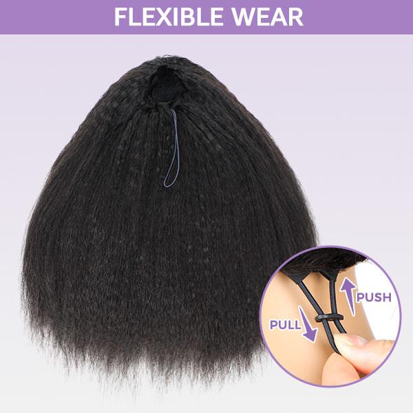 3 In 1 Half Wig | Easy Wear Kinky Straight Half Wig Comfortable Fit No Glue Needed