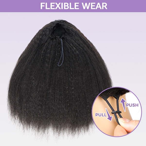 3 In 1 Half Wig | Easy Wear Kinky Straight Half Wig Comfortable Fit No Glue Needed