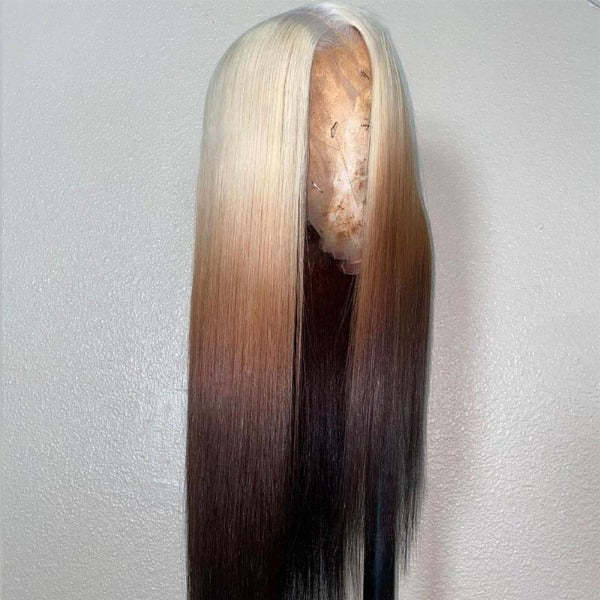 Ombre 613 Brown 13x4 Lace Frontal Wig Straight & Body Wave Preplucked Human Hair Lace Front Wigs