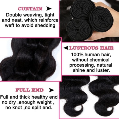 Peruvain Body Wave 4 Bundles Human Hair Extension 8-40 inches