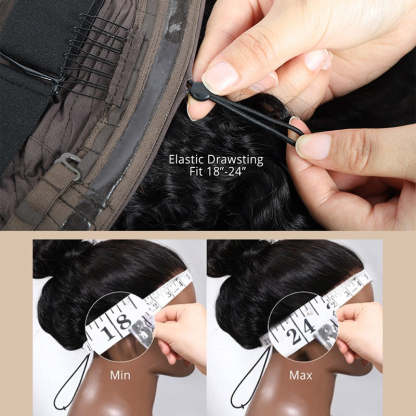 5x5 Ready to Wear Glueless Wig Pre Plucked Pre Bleached Knots Pre Cut HD Lace Front Upgrade Drawstring Human Hair Wigs for Beginner Friendly Flash Sale