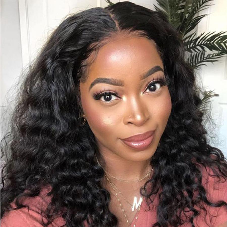 Thick Loose Deep Wave 4x4 Lace Closure Wigs Preplucked Human Hair Skin Melt Lace Wigs with Baby Hair for Women