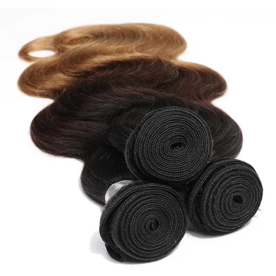 WIGARI Color 1b/4/27 Body Wave 3 Bundles Virgin Hair