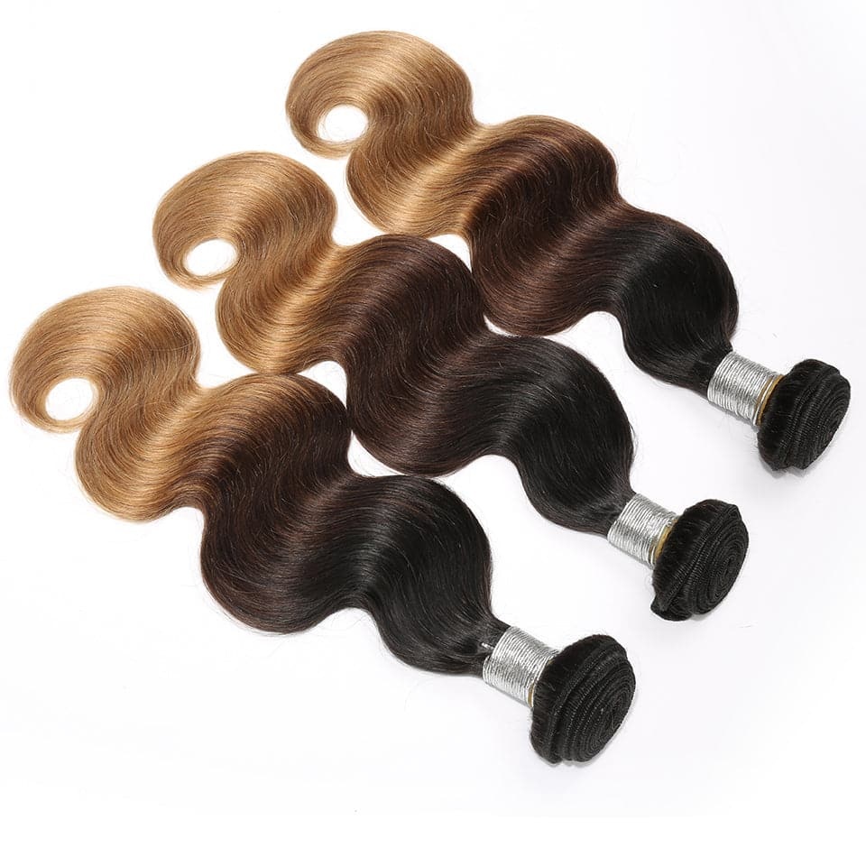 WIGARI Color 1b/4/27 Body Wave 3 Bundles Virgin Hair