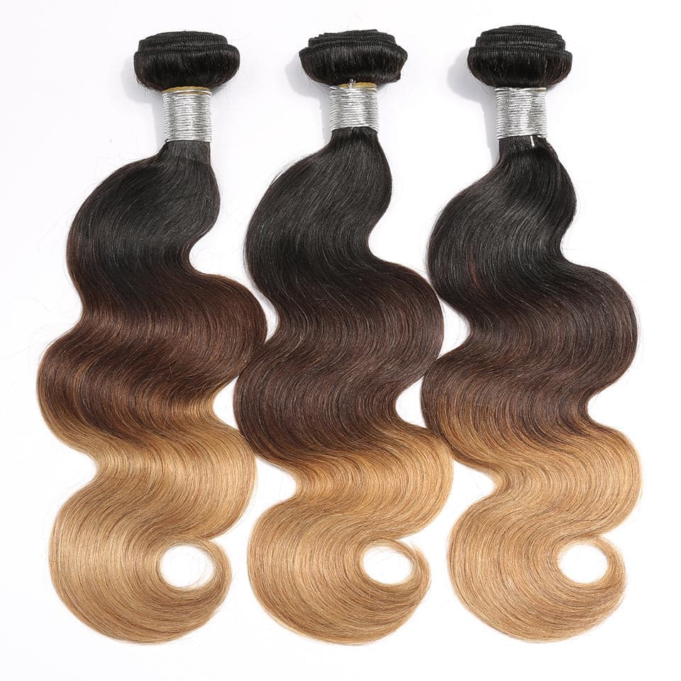 WIGARI Color 1b/4/27 Body Wave 3 Bundles Virgin Hair