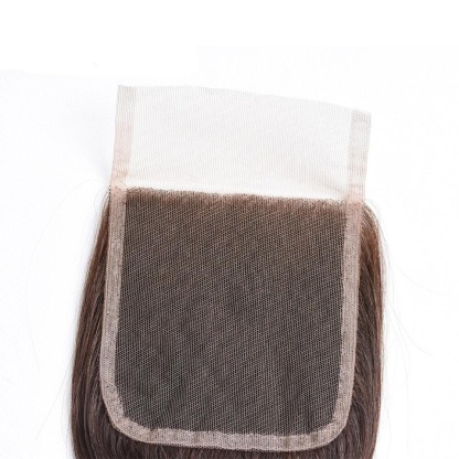  #4 Brown Body Wave 4 Bundles With 4x4 Lace Closure Pre Colored human hair