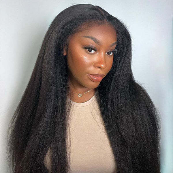3 In 1 Half Wig | Easy Wear Kinky Straight Half Wig Comfortable Fit No Glue Needed