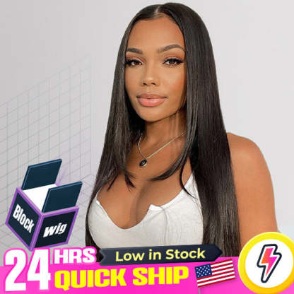24h Shipping | Wigari Block Wig Straight Hair Bleached Knots Wig With Optional Replaceable Zip Lace Tops