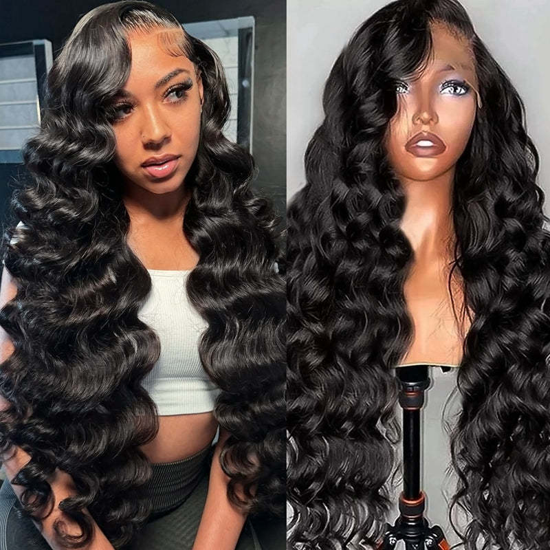 [32inch=$199] Lolly 30 32 Inch 13x6 HD Lace Front Human Hair Wigs Body Wave Deep Wave Pre Plucked Pre Bleached Knots Glueless Lace Frontal Wig 180% Density Flash Sale