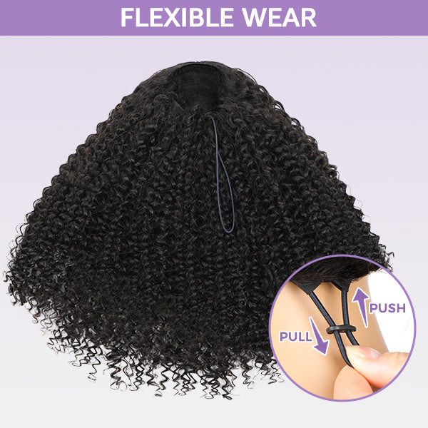 3 In 1 Half Wig | Kinky Curly Glueless Half Wig Invisible Hairline Protective Style