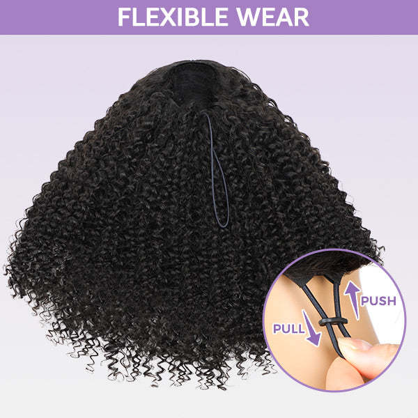 3 In 1 Half Wig | Kinky Curly Glueless Half Wig Invisible Hairline Protective Style