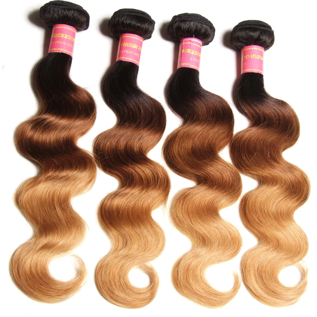 WIGARI 1b/4/27 Body Wave 4 Bundles with 4X4 Closure Human Hair