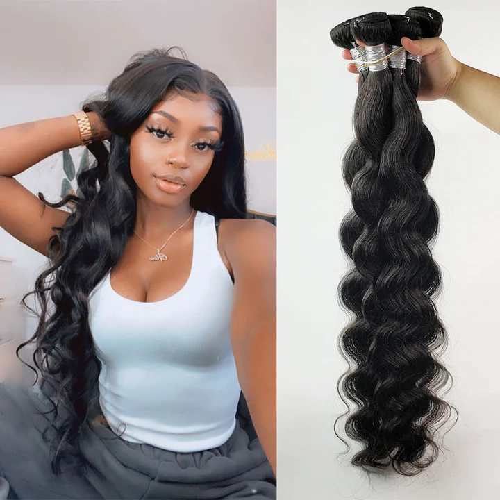 (B1)  Indian Body Wave 4 Bundles Virgin Human Hair Extension