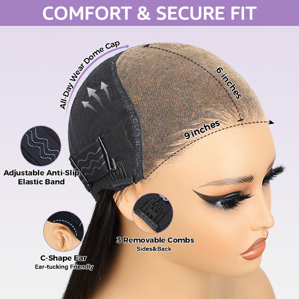  M-Cap Kinky Curly Wear Go Wigs Bleached Knots Pre Cut 9x6 HD Lace Glueless Human Hair Wigs For Women