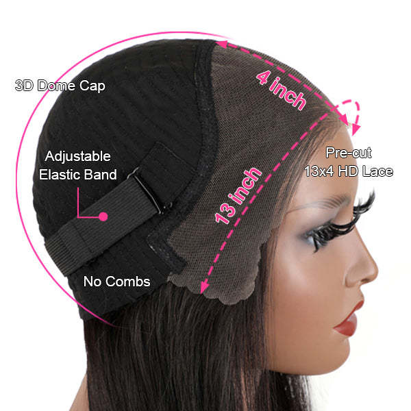  Wear Go Undetectable 13x4 HD Lace Front Wigs Glueless Human Hair Wigs Natural Look Beginner Friendly for Women