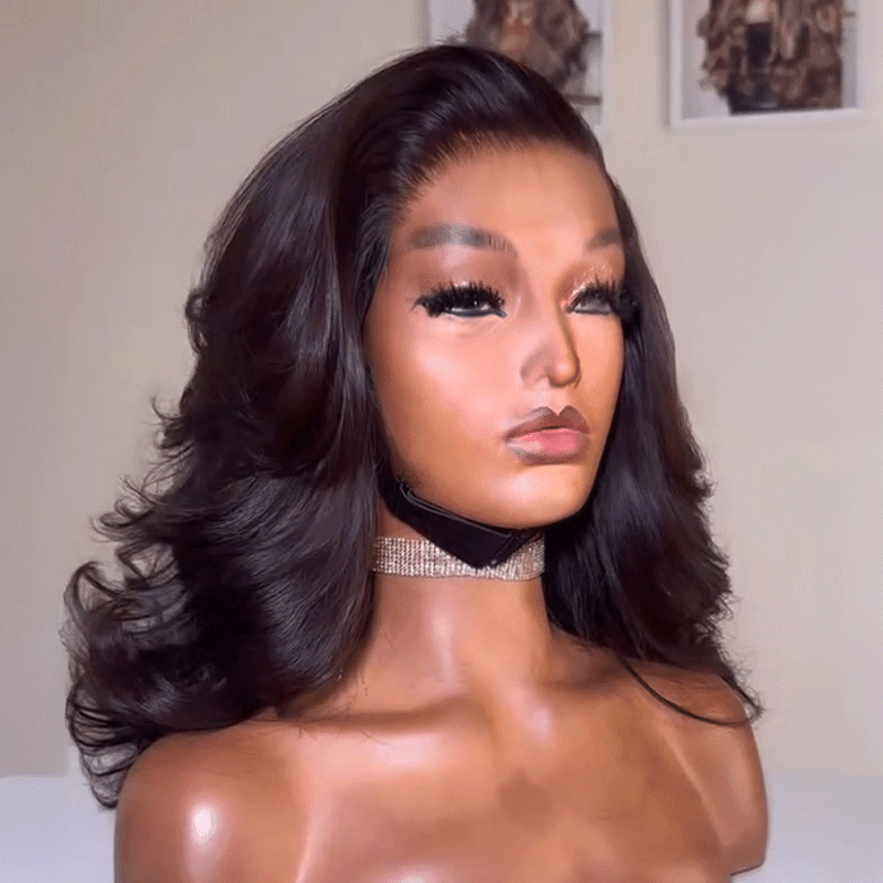 Glueless Layered Effortless Lace 300% Density Bob Soft & Voluminous 5x5 Glueless Wavy Wig