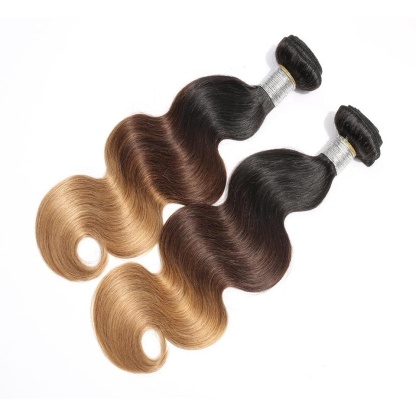  Hair 2 Bundles Ombre 1b/4/27 Color Body Wave Virgin Human Hair Extension