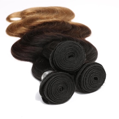  Hair 2 Bundles Ombre 1b/4/27 Color Body Wave Virgin Human Hair Extension