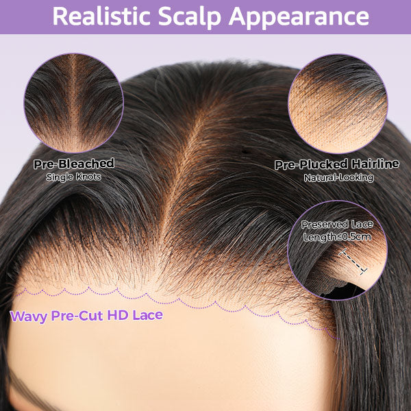  Water Wave Wear Go Wigs 7x5 HD Lace Real Glueless Lace Closure Wigs