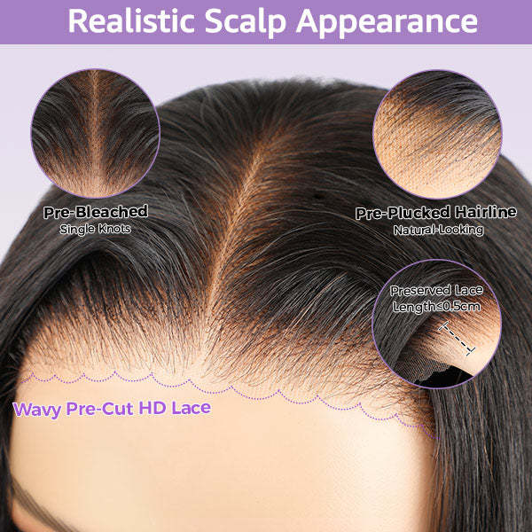  Water Wave Wear Go Wigs 7x5 HD Lace Real Glueless Lace Closure Wigs