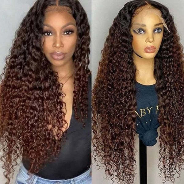 #2 Wigs Chocolate Color 13x4 4x4 Human Virgin Hair Lace Front Wigs Body Wave Hair Straight Hair Water Wave Hair