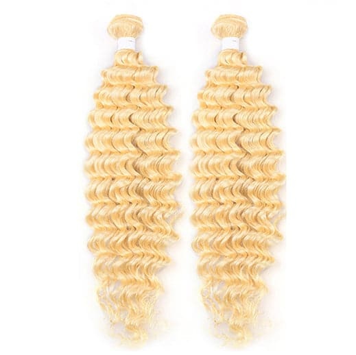  613 Blonde Deep Wave 3 Bundles human hair