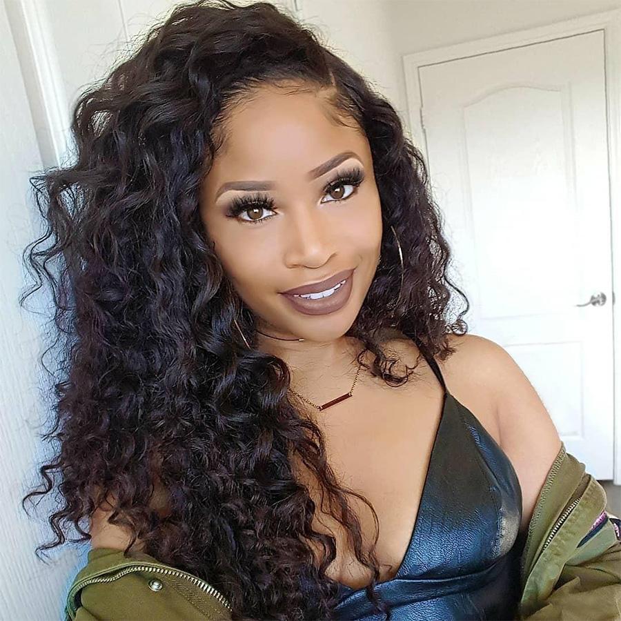 Thick Loose Deep Wave 4x4 Lace Closure Wigs Preplucked Human Hair Skin Melt Lace Wigs with Baby Hair for Women